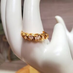Vintage 90s HGE 18kt Diamond Ring NEW Women's Size 8 Croissant Braid